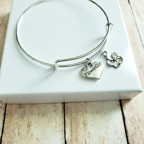 Be My Flower Girl Bracelet, Wedding Party Jewelry - Picture 4 of 10